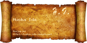 Huska Ida névjegykártya